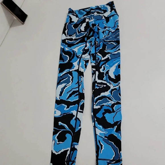 Lululemon Wunder Under Pant 4 Hi-Rise Boom Bloom Beach Blanket Blue Ice Milk - Picture 2 of 9